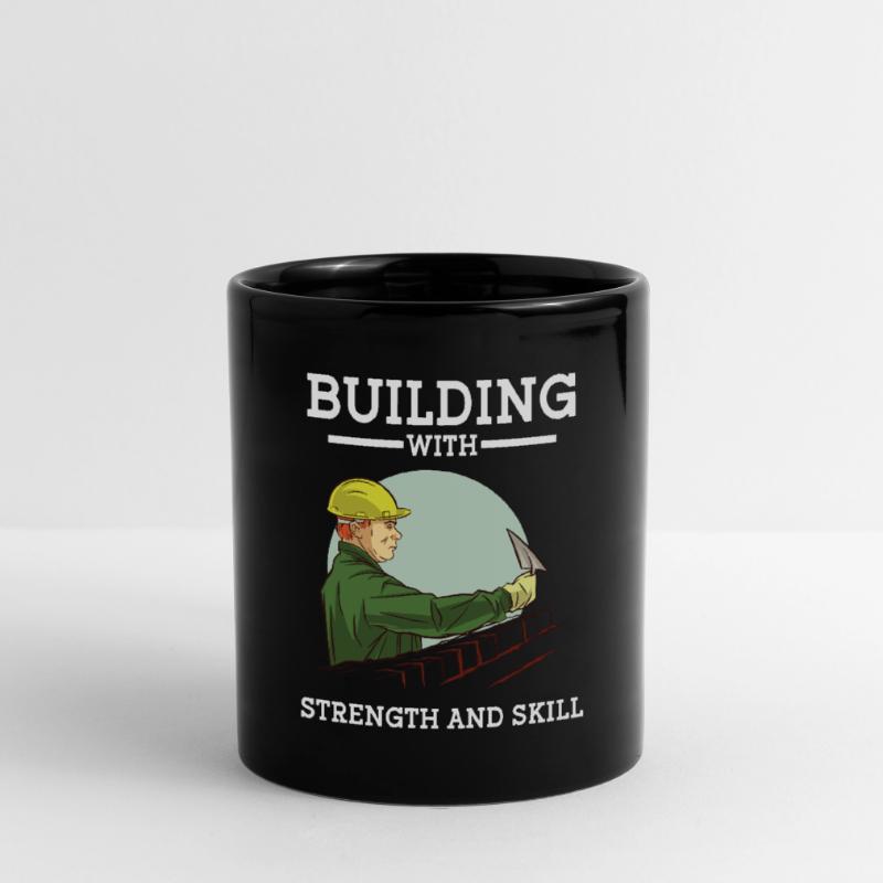 Construction de travailleurs de la construction avec force et compétence Mug uni
