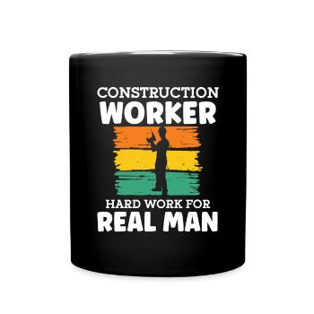 Bauarbeiter Ouvrier de la construction pour de vrais hommes Bau - Mug uni - noir - Devant