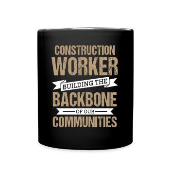 Construction Worker Construction Worker Backbone Craft - Full Colour Mug - black - Front