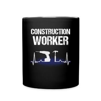 Artisanat de battement de cœur de travailleur de la construction - Mug uni - noir - Devant