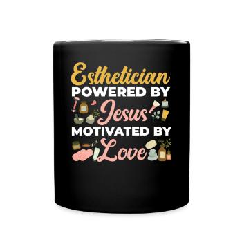 Cute Esthetician Skincare - Full Colour Mug - black - Front
