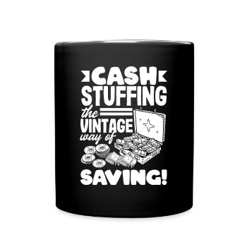 Cash Stuffing: la façon vintage d’économiser - Mug uni - noir - Devant