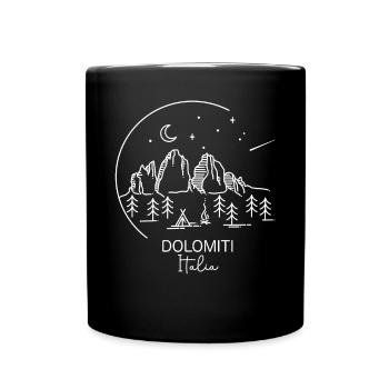 Dolomiten Drei Zinnen Tre Cime di Lavaredo Wandern - Tasse einfarbig - Schwarz - Vorne