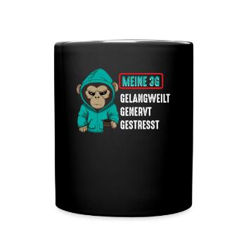 3G Gelangweilt Genervt Gestresst - Tasse einfarbig - Schwarz - Vorne