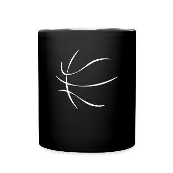 Basketball Silhouette Zeichnung - Tasse einfarbig - Schwarz - Vorne