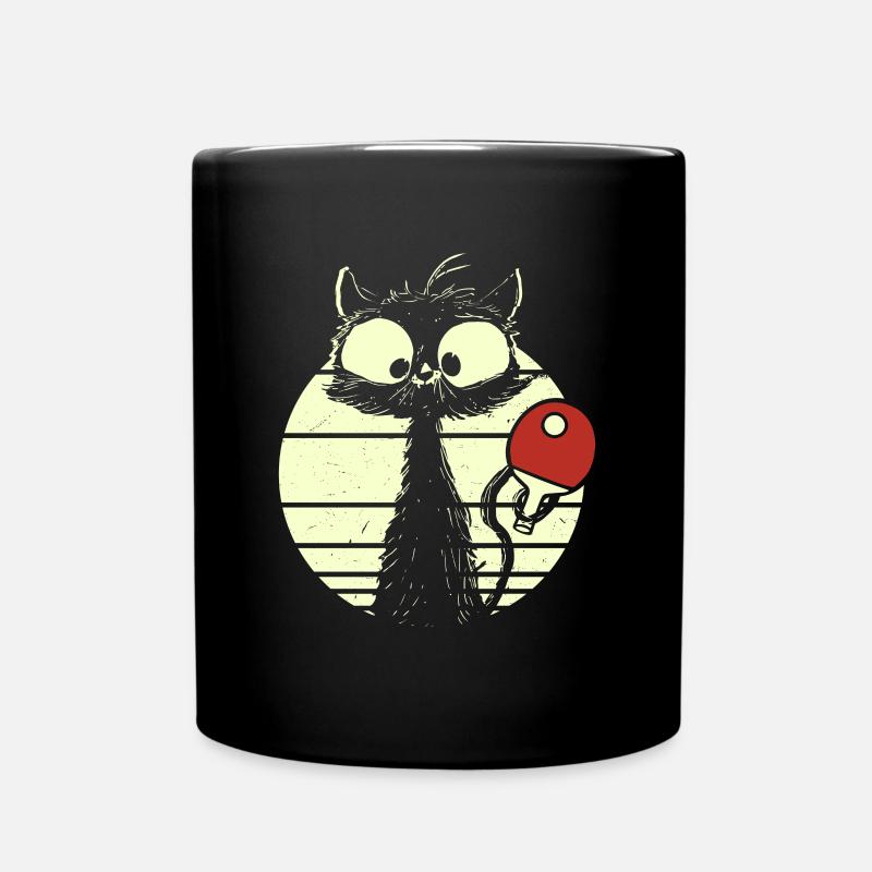 Tischtennispieler Katze - Tasse einfarbig - Schwarz