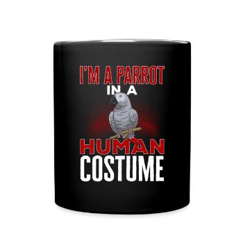Graupapagei African Grey Parrot Papagei - Tasse einfarbig - Schwarz - Vorne