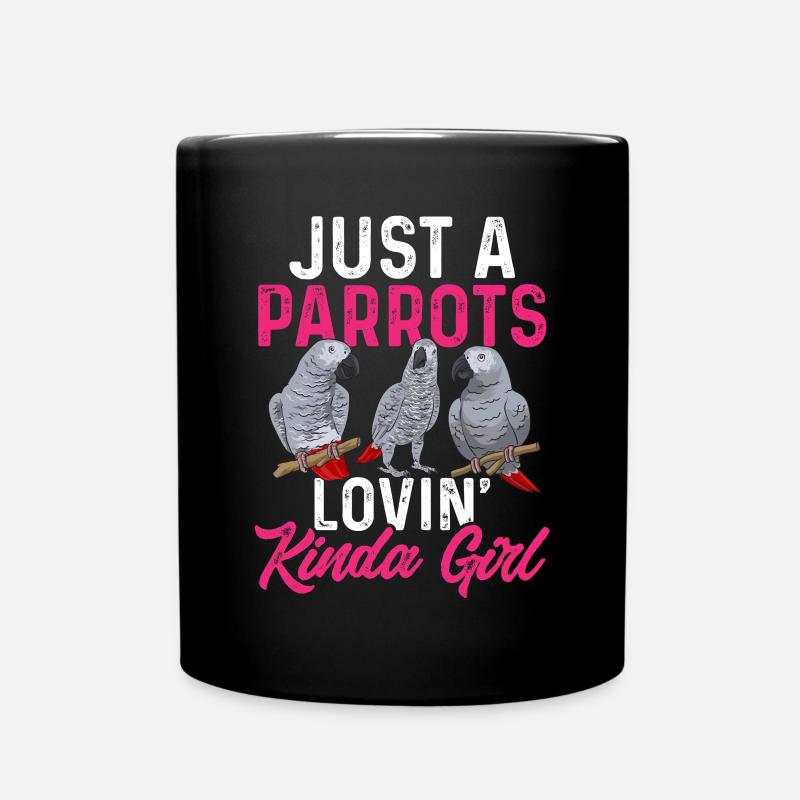 Graupapagei African Grey Parrot Papagei - Tasse einfarbig - Schwarz