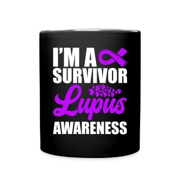 Ich Bin Ein Überlebender Lupus-bewusstsein - Tasse einfarbig - Schwarz - Vorne