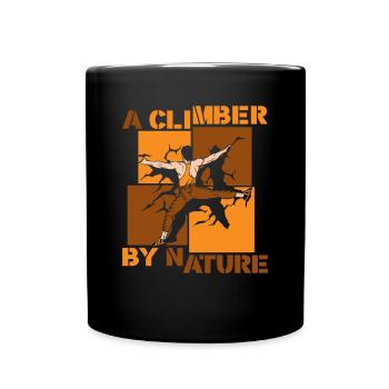 A Climber By Nature Bouldering Sport Climbing - Full Colour Mug - black - Front