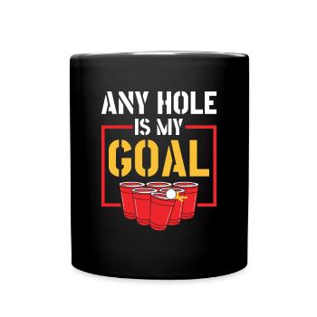 N’importe quel trou est mon objectif - Bierpong Saufen Bier Pong - Mug uni - noir - Devant