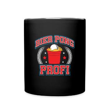 Bier Pong Profi - Bierpong Saufen Bier Pong - Tasse einfarbig - Schwarz - Vorne