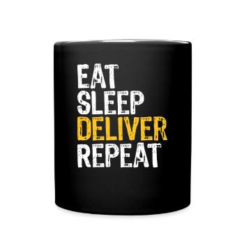 Chauffeur-livreur, appréciation, nourriture, sommeil - Mug uni - noir - Devant