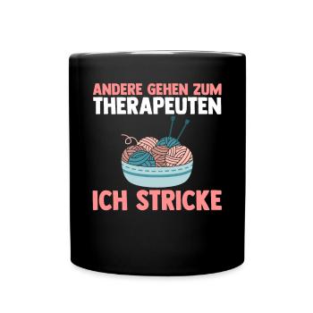 Häkeln Nähen Stricken - Tasse einfarbig - Schwarz - Vorne