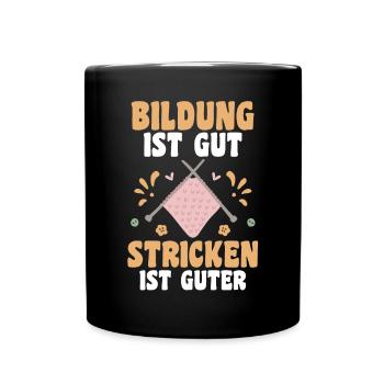 Häkeln Nähen Stricken - Tasse einfarbig - Schwarz - Vorne