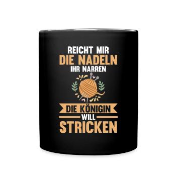Häkeln Nähen Stricken - Tasse einfarbig - Schwarz - Vorne