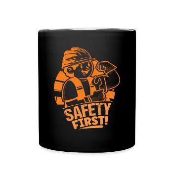 Sécurité des travailleurs de la construction Premier constructeur Artisan Construction - Mug uni - noir - Devant