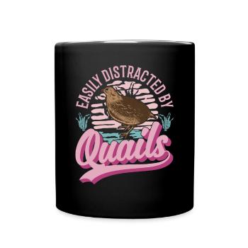 Caille cadeau éleveur de cailles - Mug uni - noir - Devant