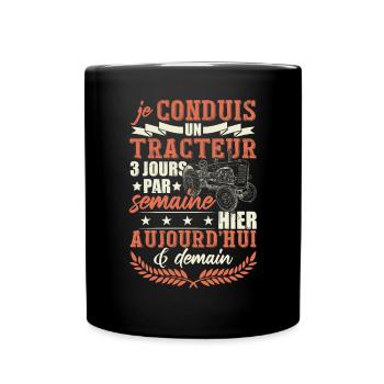 Fermier Cadeau Tracteur & Agriculture - Mug uni - noir - Devant
