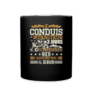 Fermier Tracteur Humour Homme Paysan - Mug uni - noir - Devant