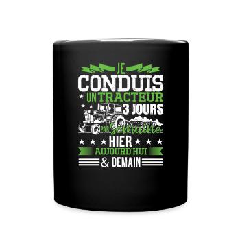 Tracteur Humour Hommes Paysan - Mug uni - noir - Devant