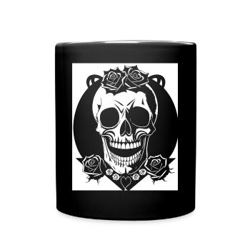 Horreur Crâne Crâne Art Crâne Gothique Heavy Metal - Mug uni - noir - Devant