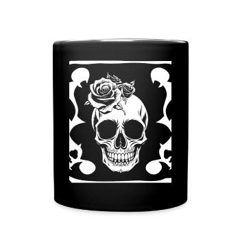 Horror Skull Skull Art Skull Gothic Heavy Metal - Full Colour Mug - black - Front