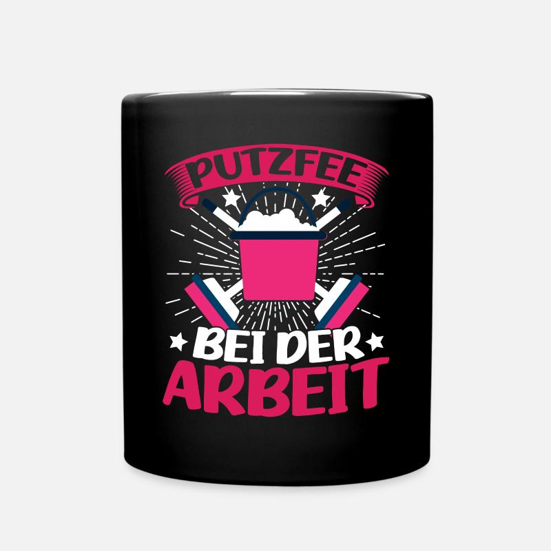 Putzfrau Putzfee Reinigungskraft - Tasse einfarbig - Schwarz