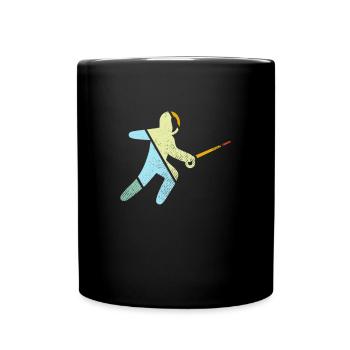 Fechten Retro - Tasse einfarbig - Schwarz - Vorne