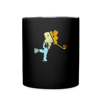 Eishockey Retro - Tasse einfarbig - Schwarz - Vorne