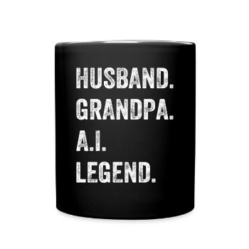 Mari. Papi. A.I. Légende. - Grand-père Ai Artifi - Mug uni - noir - Devant