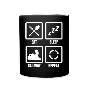 Manger Dormir Train Répéter - Mug uni - noir - Devant