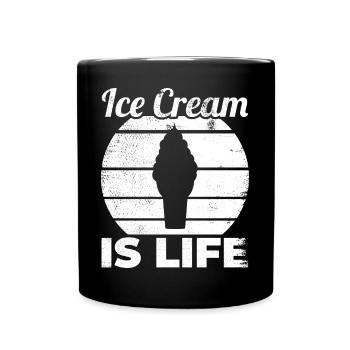 Eiscreme Liebhaber Zitat - Tasse einfarbig - Schwarz - Vorne