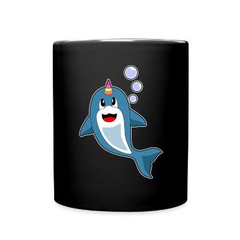 Dolphin Unicorn - Full Colour Mug - black - Front