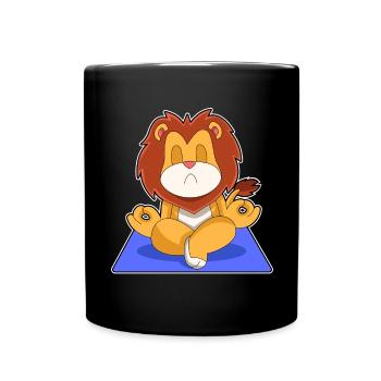 Méditation de fitness en yoga Lion - Mug uni - noir - Devant