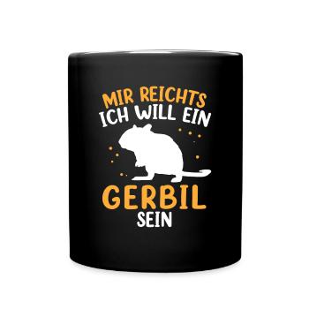 Will eine Rennmaus sein Nagetier Gerbil - Tasse einfarbig - Schwarz - Vorne