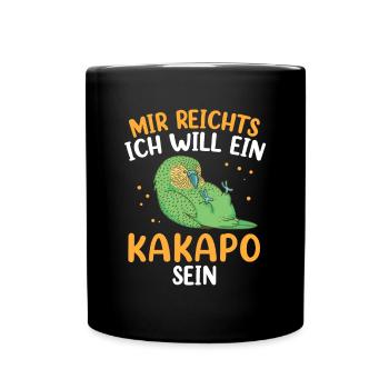 Will Kakapo sein flugunfähiger Papagei Kakapo - Tasse einfarbig - Schwarz - Vorne