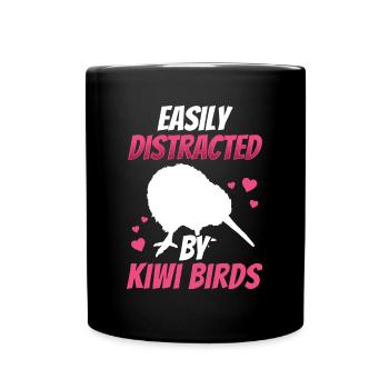 Kiwi Vogel lenkt ab Neuseeländischer Kiwi - Tasse einfarbig - Schwarz - Vorne