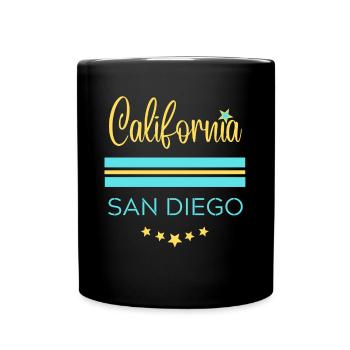 California San Diego Bleu - Mug uni - noir - Devant