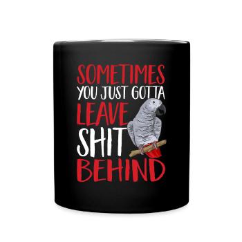 Graupapagei African Grey Parrot Papagei - Full Colour Mug - black - Front