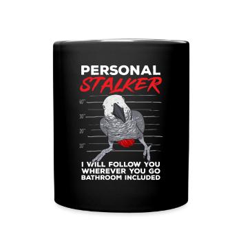 Graupapagei African Grey Parrot Papagei - Tasse einfarbig - Schwarz - Vorne