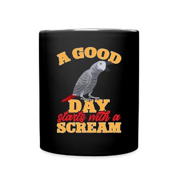 Graupapagei Perroquet gris d’Afrique Papagei - Mug uni - noir - Devant