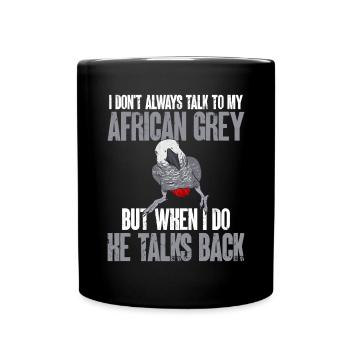 Graupapagei African Grey Parrot Papagei - Tasse einfarbig - Schwarz - Vorne
