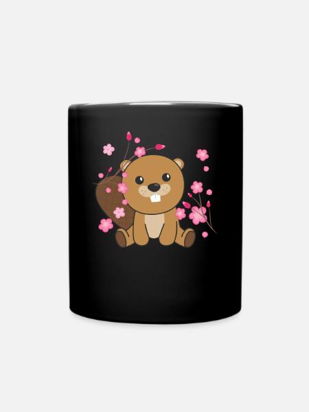 Beaver animaux mignons pour enfants kawaii - Mug uni - noir