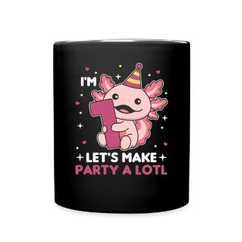 1st birthday axolotl one year old cute axolotls - Full Colour Mug - black - Front
