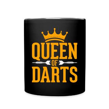 The Queen of Darts Game of Darts - Tasse einfarbig - Schwarz - Vorne