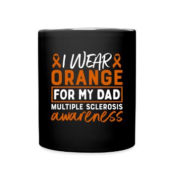 Je porte de l’orange pour les multiples de mon père - Mug uni - noir - Devant