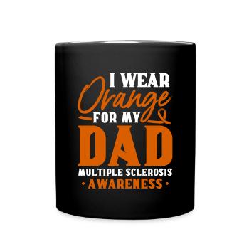 Je porte de l’orange pour les multiples de mon père - Mug uni - noir - Devant
