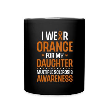 Je porte des multiples orange pour ma fille - Mug uni - noir - Devant