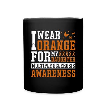 Je porte des multiples orange pour ma fille - Mug uni - noir - Devant